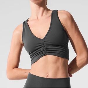 ALO Yoga Women’s Wild Thing Sports Bra Charcoal Grey in Size S Activewear Bra